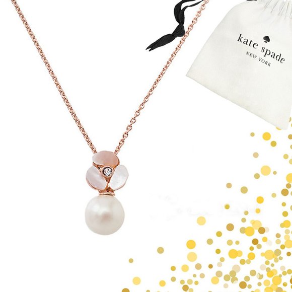 kate spade Jewelry - kate spade disco pansy pearl mini drop necklace